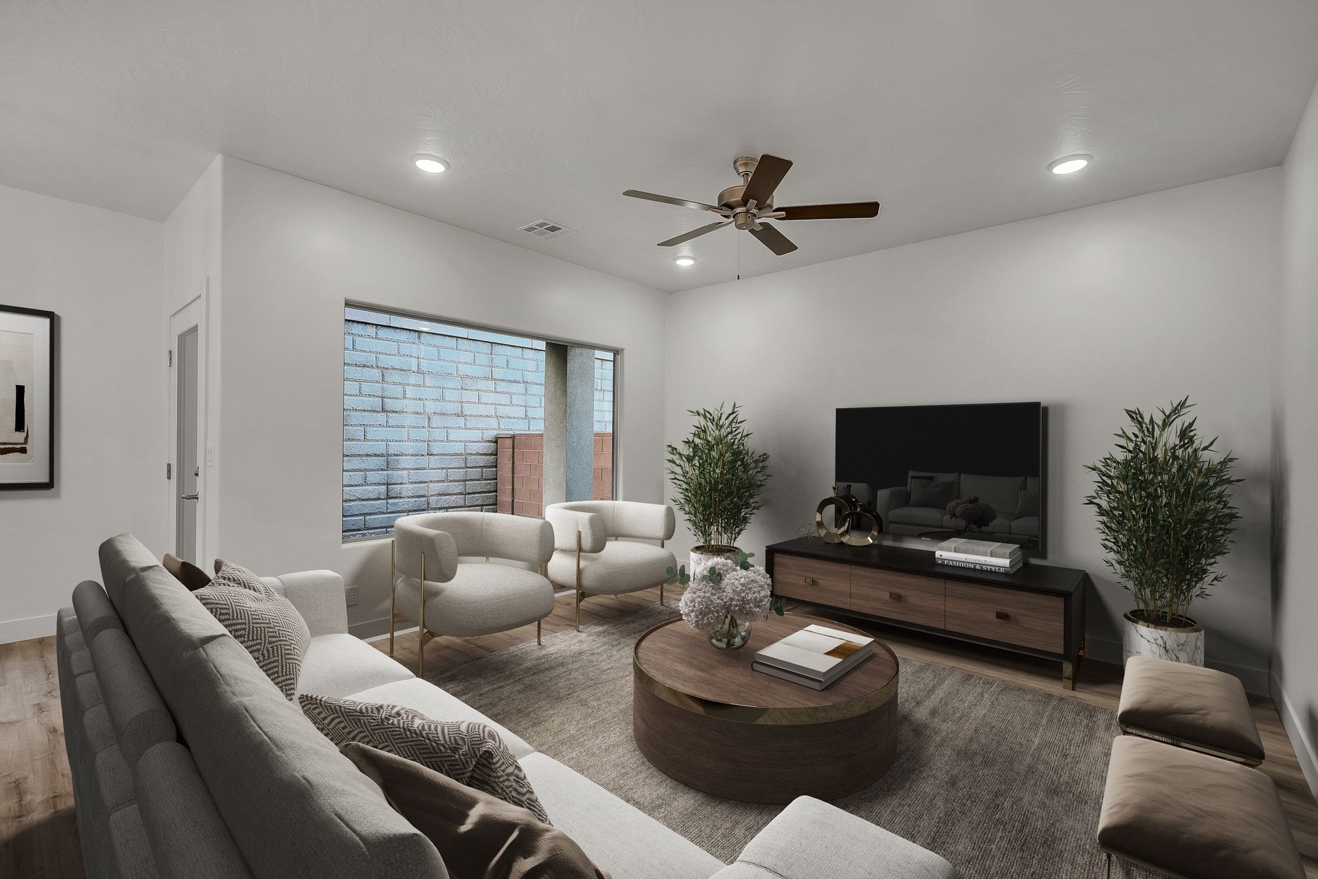 Virtually staged room